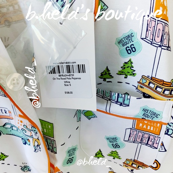 Roller Rabbit On The Road Polo Pajamas in White Size Small (S) Brand New NWT - Picture 5 of 16